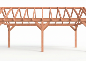 Constructiepakket zadeldak | 7660x3460x3760mm | fijnbezaagd Douglas    CP-20.2010
