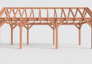 Constructiepakket zadeldak | 8150x3460x3760mm | fijnbezaagd Douglas    CP-20.2012