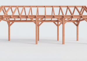 Constructiepakket zadeldak | 8865x3460x3760mm | fijnbezaagd Douglas    CP-20.2014