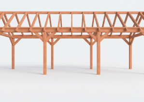 Constructiepakket zadeldak | 9280x3460x3760mm | fijnbezaagd Douglas    CP-20.2015