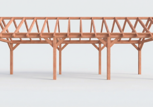 Constructiepakket zadeldak | 9925x3460x3760mm | fijnbezaagd Douglas    CP-20.2016