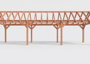 Constructiepakket zadeldak | 11215x3460x3760mm | fijnbezaagd Douglas    CP-20.2017