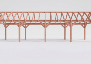 Constructiepakket zadeldak | 12190x3460x3760mm | fijnbezaagd Douglas    CP-20.2018