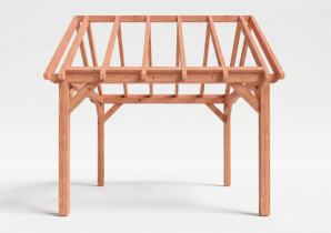 Constructiepakket zadeldak | 4105x4105x4030mm | fijnbezaagd Douglas    CP-20.2026