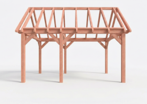 Constructiepakket zadeldak | 5240x4105x4030mm | fijnbezaagd Douglas    CP-20.2027