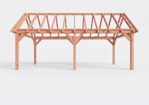 Constructiepakket zadeldak | 7660x4105x4030mm | fijnbezaagd Douglas    CP-20.2035