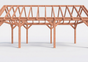 Constructiepakket zadeldak | 8150x4105x4030mm | fijnbezaagd Douglas    CP-20.2037
