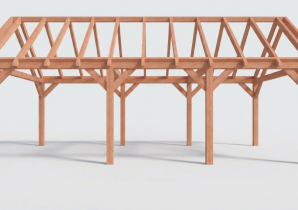 Constructiepakket zadeldak | 8220x4105x4030mm | fijnbezaagd Douglas    CP-20.2038