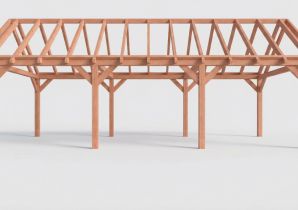 Constructiepakket zadeldak | 9280x4105x4030mm | fijnbezaagd Douglas    CP-20.2040