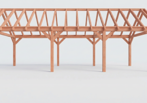 Constructiepakket zadeldak | 9925x4105x4030mm | fijnbezaagd Douglas    CP-20.2041