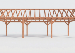 Constructiepakket zadeldak | 11215x4105x4030mm | fijnbezaagd Douglas    CP-20.2042