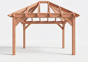 Constructiepakket schilddak | 4105x3460x3760mm | fijnbezaagd Douglas    CP-20.3001
