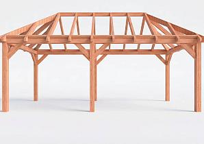 Constructiepakket schilddak | 7015x3460x3760mm | fijnbezaagd Douglas    CP-20.3008