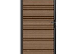 NewTechWood co-extrusie composiet deur in aluminium frame, horizontaal triple, 100 x 195 cm, Teak.   1064264