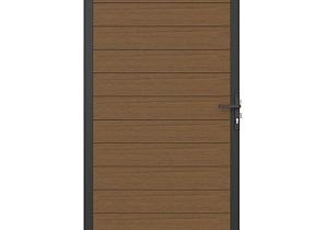 NewTechWood co-extrusie composiet deur in aluminium frame, horizontaal, 100 x 195 cm, Teak.   1064262