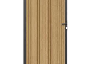 NewTechWood co-extrusie composiet deur in aluminium frame, verticaal triple, 100 x 195 cm, Red Cedar.   1064269