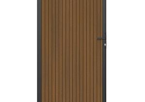 NewTechWood co-extrusie composiet deur in aluminium frame, verticaal triple, 100 x 195 cm, Teak.   1064267