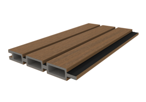 NewTechWood co-extrusie composiet Triple Rhombus schermplank, 2,1 x 16 x 180 cm, Teak/zwart.   1073832