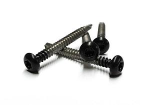 RVS schroef met gekleurde top voor NTW Castellation PRO, set a 50 stuks incl. bit, Ebony Zwart.   1063916