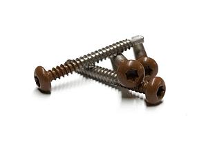 RVS schroef met gekleurde top voor NTW Castellation PRO, set a 50 stuks incl. bit, Teak.   1063911