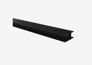 Stalen H-gleufpaal met structuur poedercoating, 4,2 x 9,6 x 275 cm, zwart RAL9005   1071684