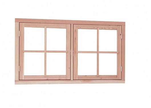 Douglas dubbel uitzetraam, 141,2 x 83,7 cm, onbehandeld.     1022322