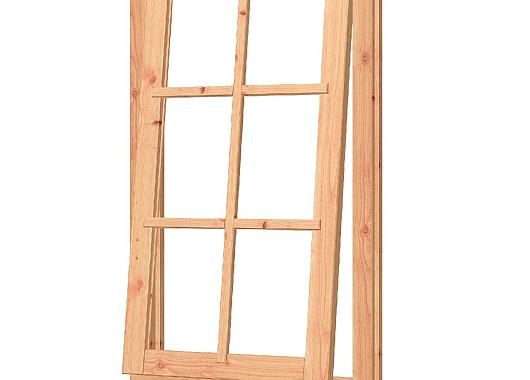 Uitzetraam enkel DOUGLAS onbeh, raam:674x1296mm+kozijn:808x1430mm    54.0076