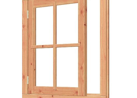 Vleugelraam enkel DOUGLAS onbeh, linksdr, raam:754x905mm+kozijn:888x1039mm    54.0082