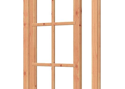 Vleugelraam enkel DOUGLAS onbeh, linksdr, raam:674x1296mm+kozijn:808x1430mm    54.0073