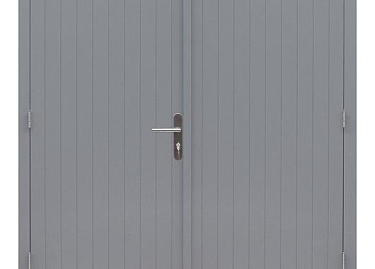 Hardhouten dubbele dichte deur Prestige, 202 x 221 cm, grijs gegrond.     1017096