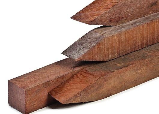 Hardhouten palen geschaafd 65x65