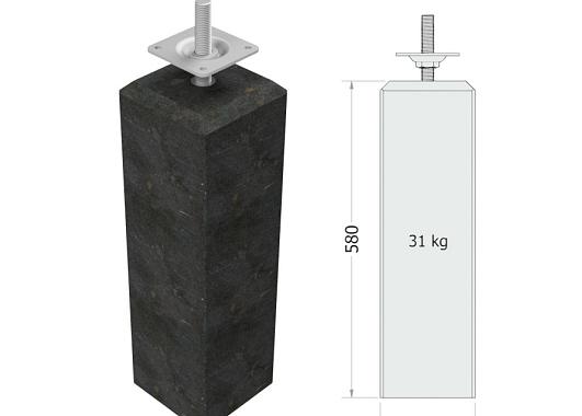 BET-03 betonpoer met facet voor 120x120 palen excl. verstelbare plaat