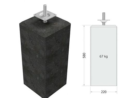 BET-06 betonpoer met facet voor palen van 200x200 excl. verstelbare plaat