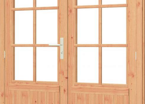 Paneeldeur dubbel DOUGLAS onbeh, borstw.687mm, deur:780x1930mm+kozijn:1696x2006mm    54.0071
