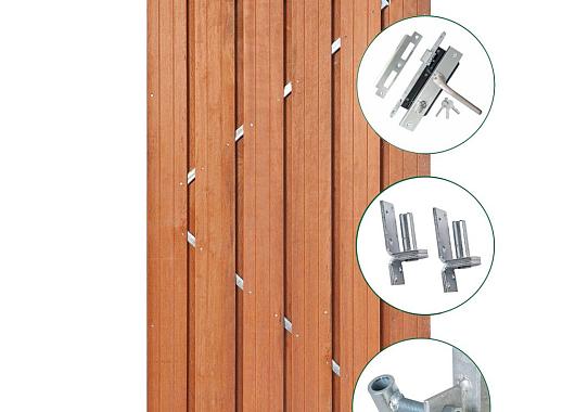 Poort stalen frame hardhout  