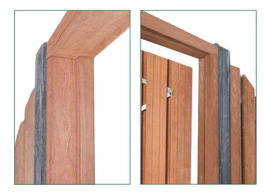 Tuindeurkozijn + aanslagligger hardhout kunstmatig gedroogd    P002264