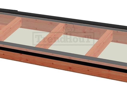 Lichtstraat zadeldak 2500mm, 1300mm diep incl. gelaagd isolatieglas en profielen    52.0113