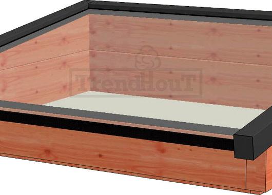 Lichtstraat lessenaar 1500mm, 1300mm diep incl. gelaagd isolatieglas en profielen    52.0114