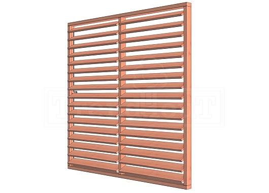 Louvre horizontaal draaibaar 2230x2200mm onbehandeld module H    52.0992