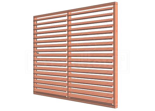 Louvre horizontaal draaibaar 2760x2200mm onbehandeld module C    52.0993