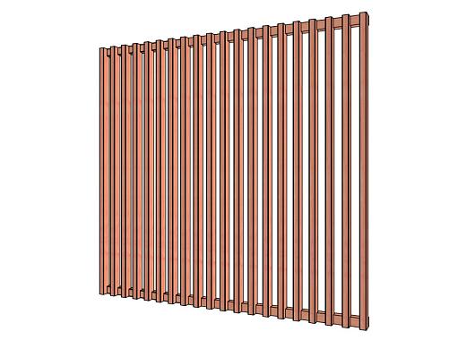 Louvre verticaal 2230x2200mm onbehandeld module H    52.0963