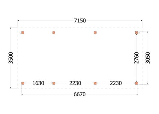 Buitenverblijf Siena 7150x3500x2500mm (bxdxh)    52.1092