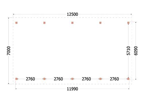 Buitenverblijf Zadeldak XXL 12500x7000x5000mm (bxdxh)    52.1187