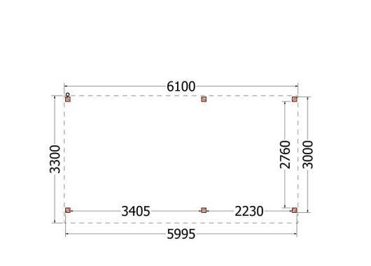 Buitenverblijf Casa 6100x3300x2600mm (bxdxh)    52.0716