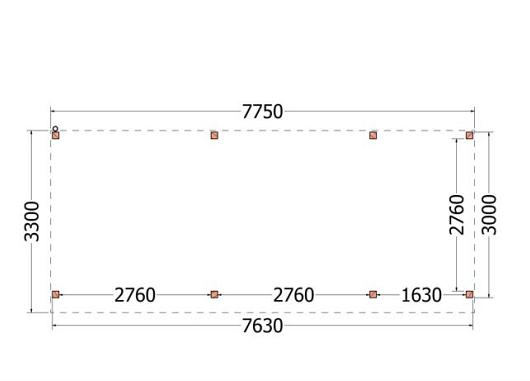 Buitenverblijf Casa 7750x3300x2600mm (bxdxh)    52.2406