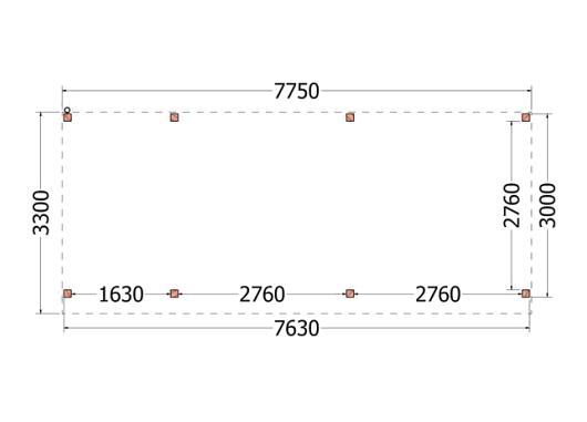 Buitenverblijf Casa 7750x3300x2600mm (bxdxh)    52.2406
