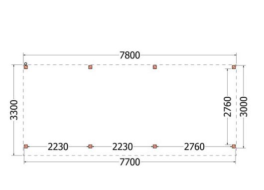 Buitenverblijf Casa 7800x3300x2600mm (bxdxh)    52.2407