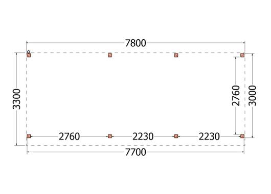 Buitenverblijf Casa 7800x3300x2600mm (bxdxh)    52.2407