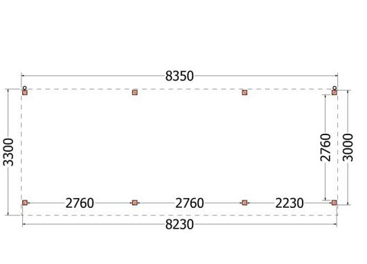 Buitenverblijf Casa 8350x3300x2600mm (bxdxh)    52.2408