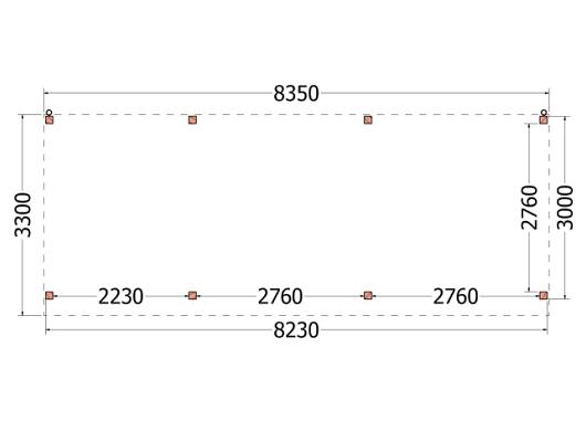 Buitenverblijf Casa 8350x3300x2600mm (bxdxh)    52.2408